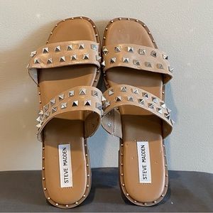 Steve Madden Tan Sandals with Studs